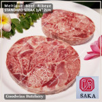 Beef Cuberoll Scotch-Fillet RIBEYE MELTIQUE meltik (wagyu alike) SAKA frozen STEAK 1cm 3/8" schnitzel (price/pack 4pcs 600g)